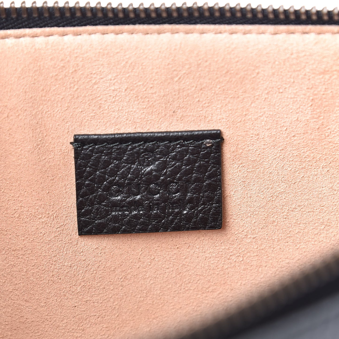 Pebbled Calfskin Butterfly Zip Pouch Black