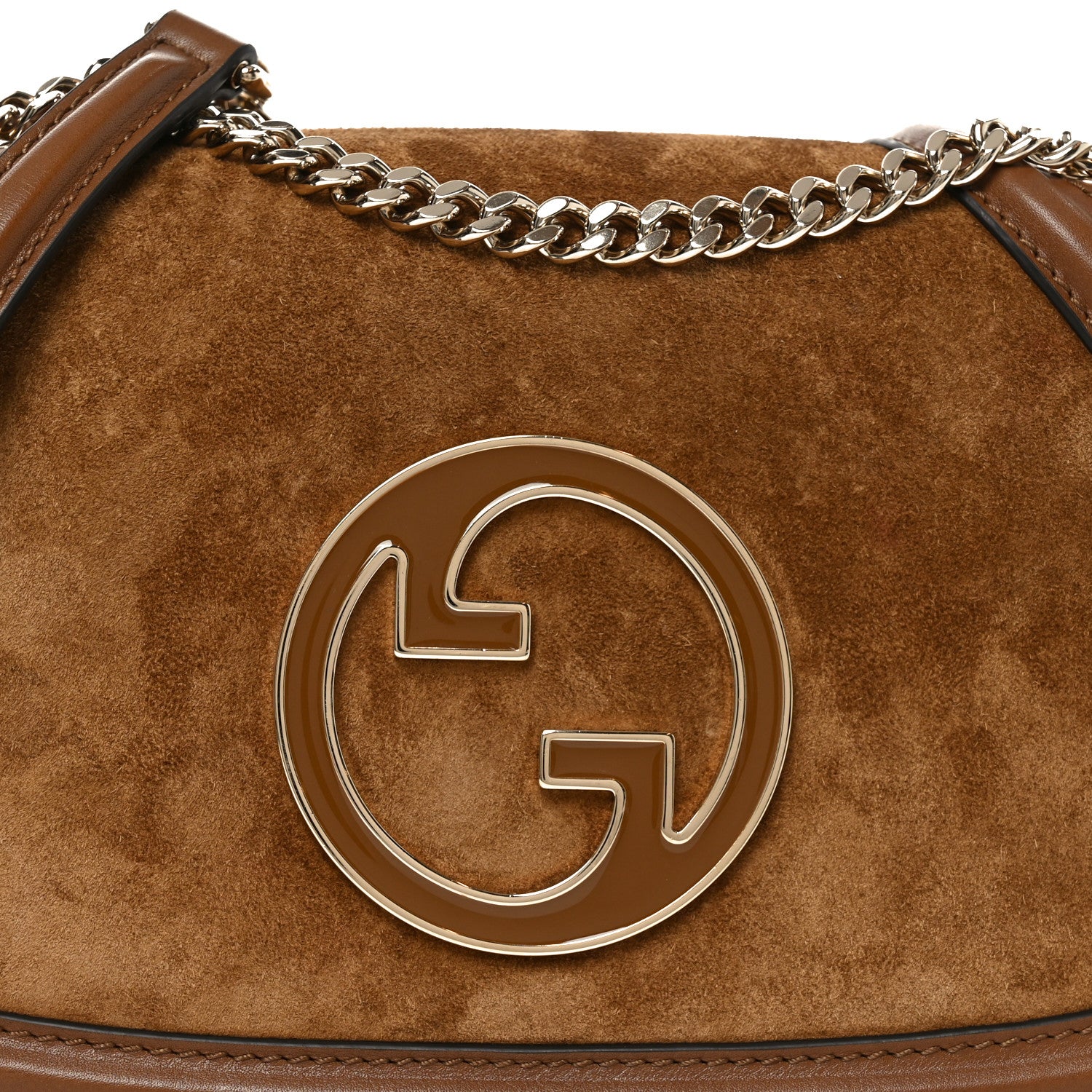 Gucci Suede Calfskin Blondie Medium Shoulder Bag Light Brown 8 of 10