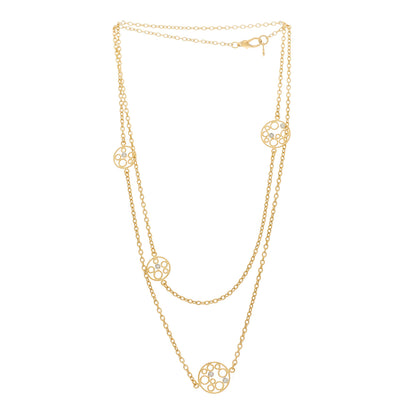 Roberto Coin 18K Yellow Gold Diamond Bollicine Station Necklace 3 of 5