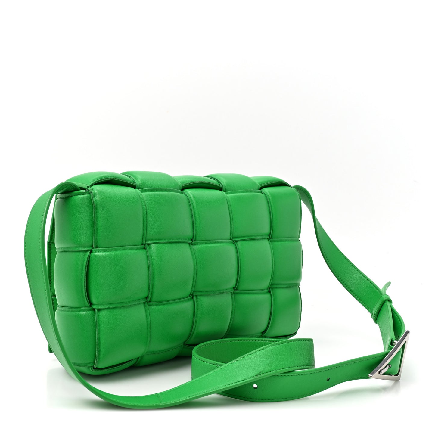 Nappa Maxi Intreccio Padded Cassette Crossbody Bag Parakeet