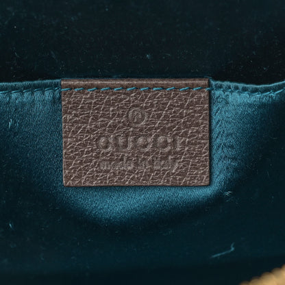 Gucci GG Supreme Monogram Textured Dollar Calfskin Web Small Ophidia Dome Shoulder Bag Beige Ebony New Acero 6 of 12