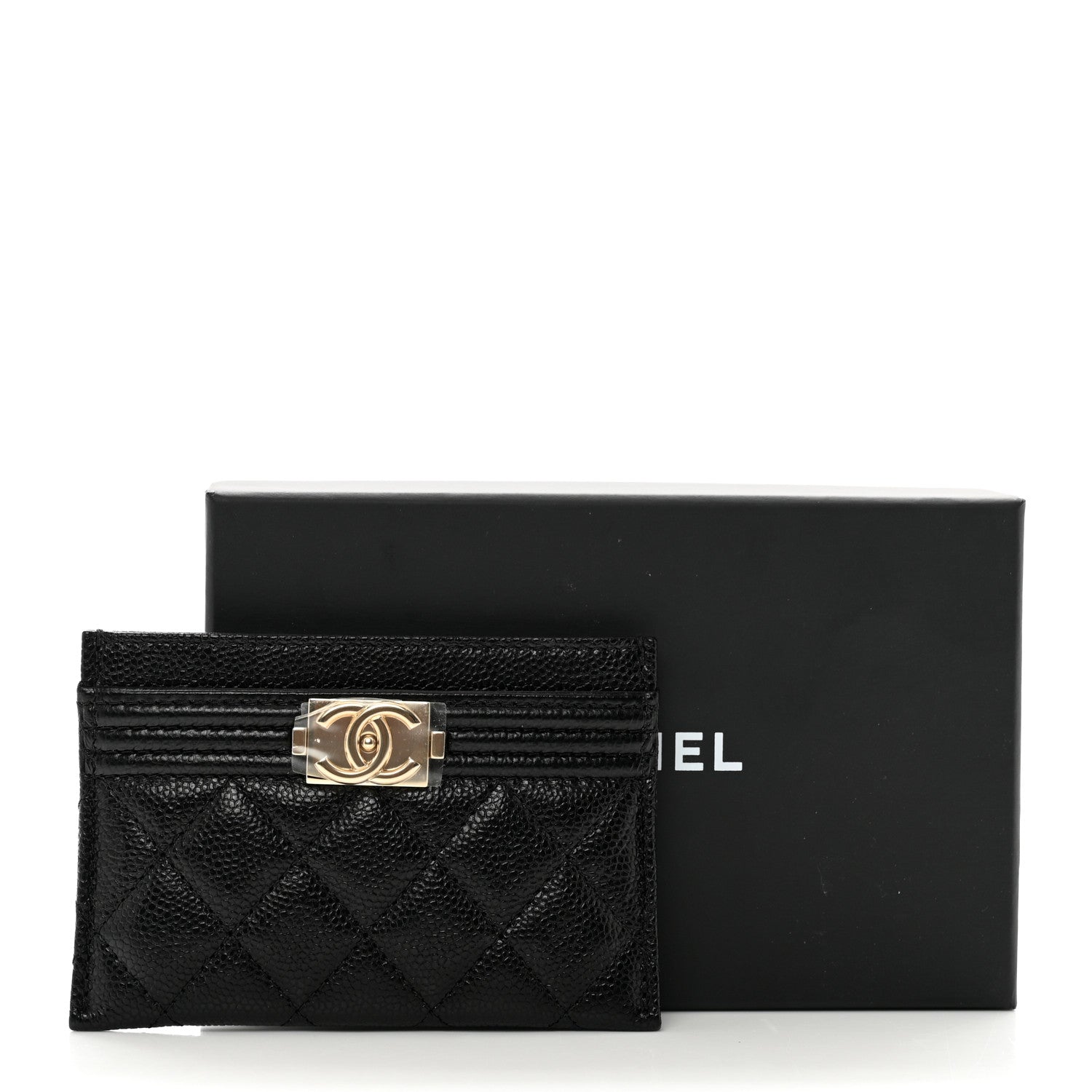 Chanel Caviar Quilted Boy Card Holder Black 9 of 9