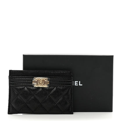 Chanel Caviar Quilted Boy Card Holder Black 9 of 9