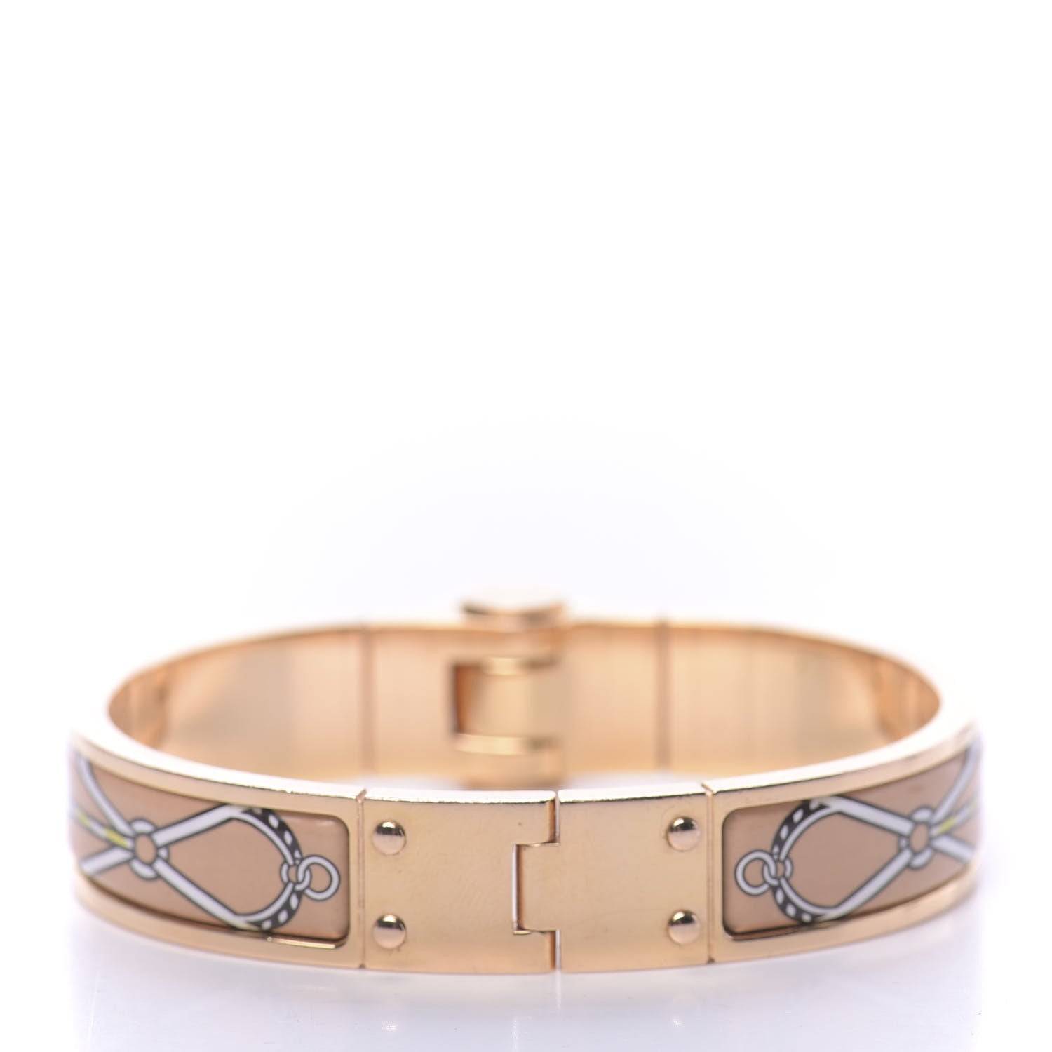 Hermes Enamel Printed Narrow Charniere Cuirs Marins Hinged Bracelet M 3 of 5