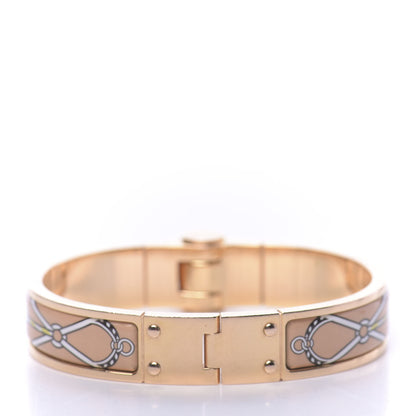 Hermes Enamel Printed Narrow Charniere Cuirs Marins Hinged Bracelet M 3 of 5