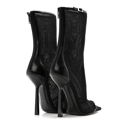Saint Laurent Elba Applique Tulle Aston 115 Boots 35.5 Black 5 of 10