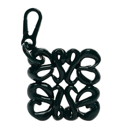 Loewe Varnished Metal Anagram Bag Charm Key Holder Black 3 of 4
