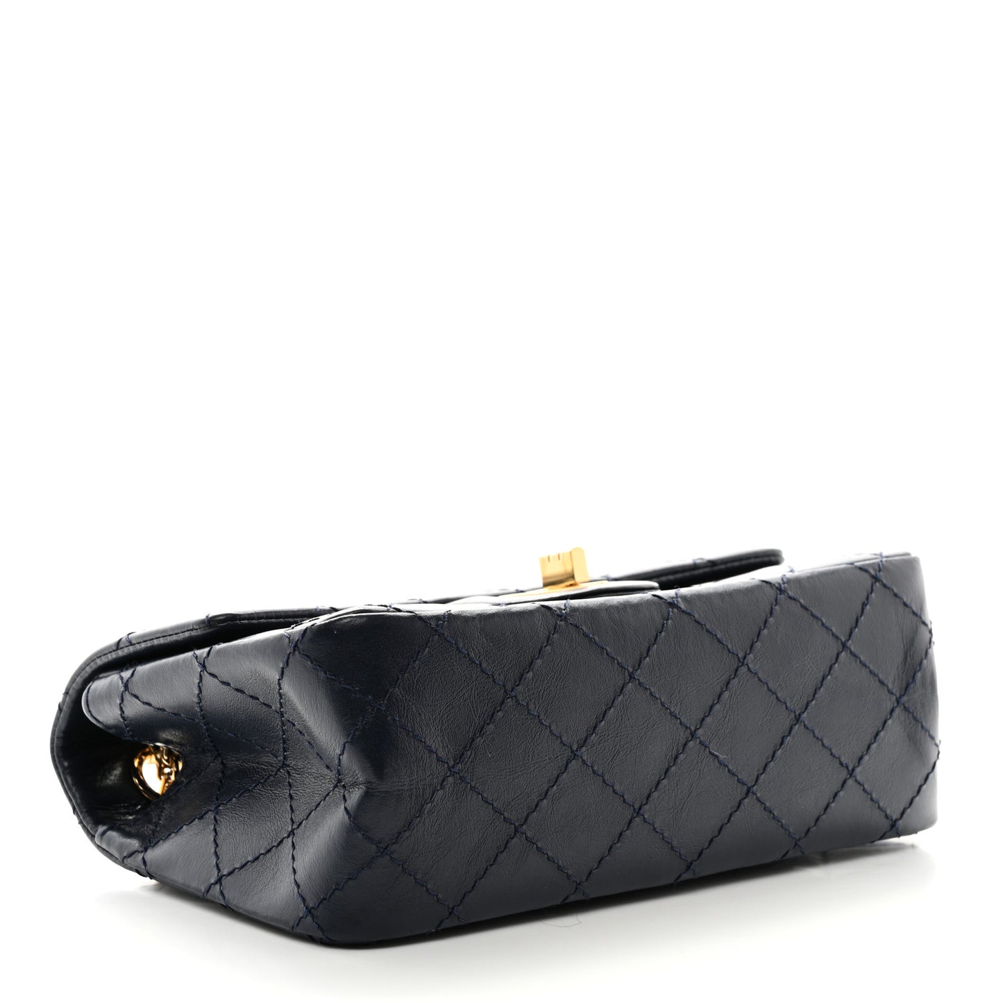 Aged Calfskin Quilted 2.55 Reissue Mini Flap Navy