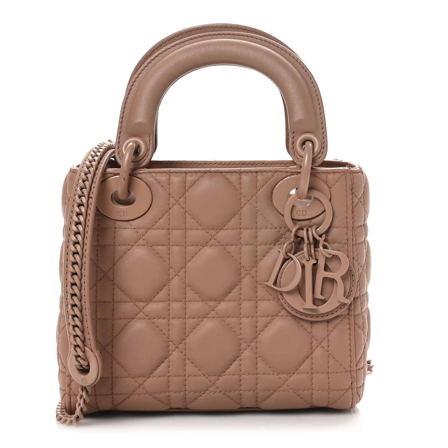 Christian Dior Ultra Matte Calfskin Cannage Mini Lady Dior Light Beige 1 of 12
