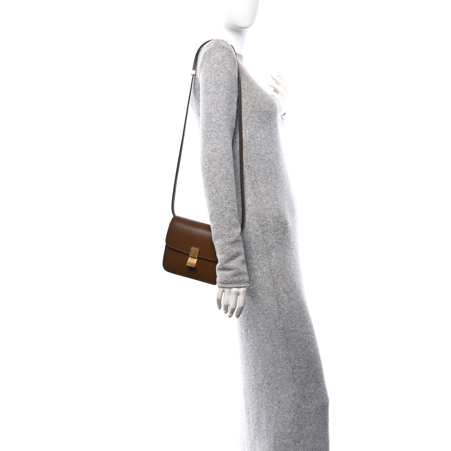 Celine Box Calfskin Teen Classic Box Flap Bag Camel 2 of 12