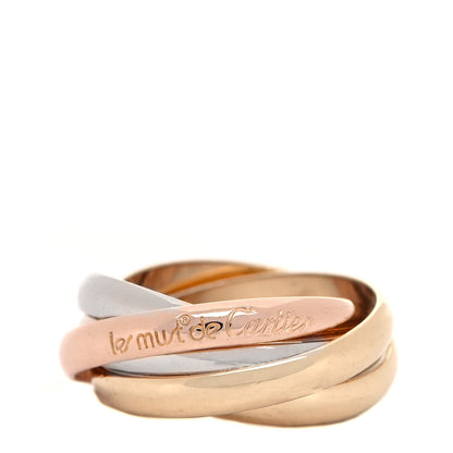 Cartier 18K Pink Yellow White Gold Five Band Les Must De Cartier Trinity Ring 48 4.5 1 of 5