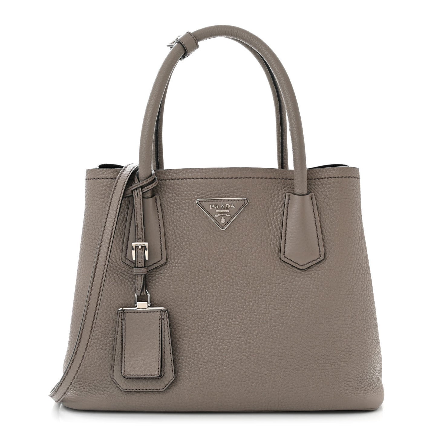 Vitello Daino Small Double Bag Argilla Black
