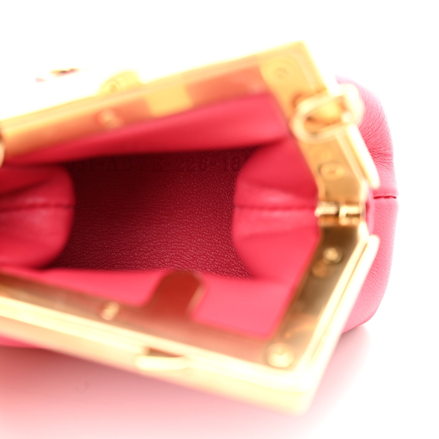 Shiny Nappa Nano Fendi First Bag Charm Lampone