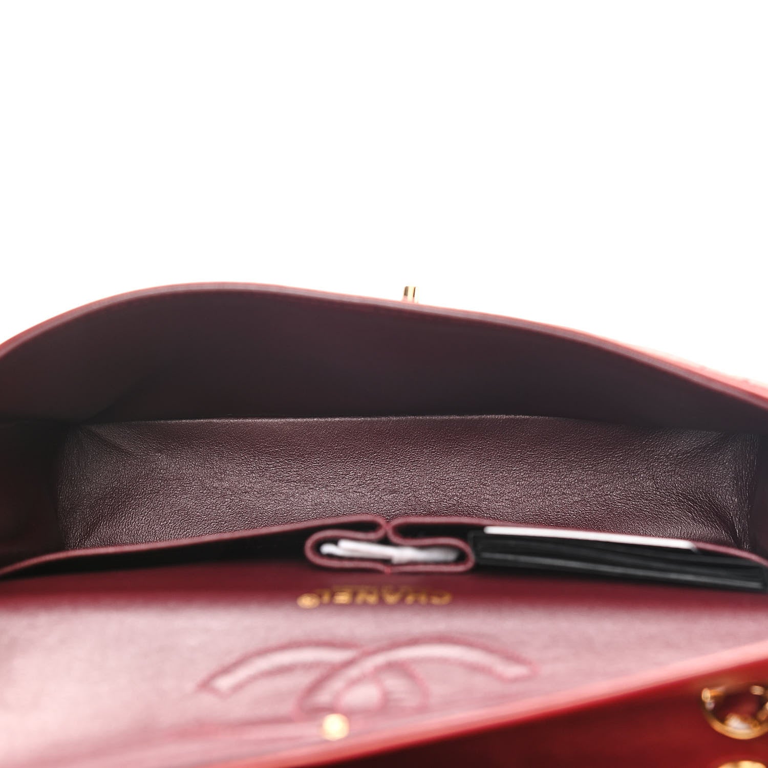 Chanel Lambskin Quilted Medium Double Flap Dark Bordeaux 5 of 10