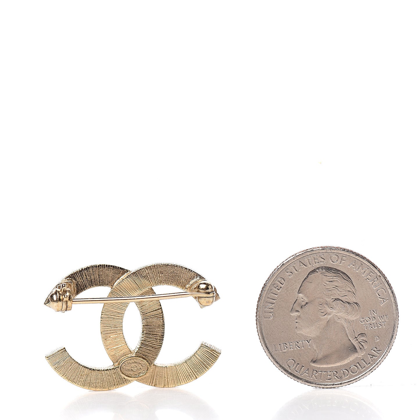 Pearl CC Mini Brooch Gold