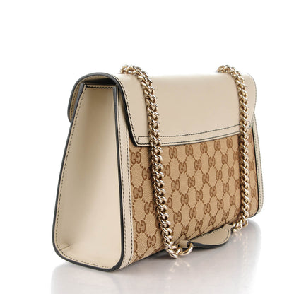 Gucci Monogram Margaux Calfskin Medium Emily Chain Shoulder Bag Beige Ebony Mystic White 3 of 7
