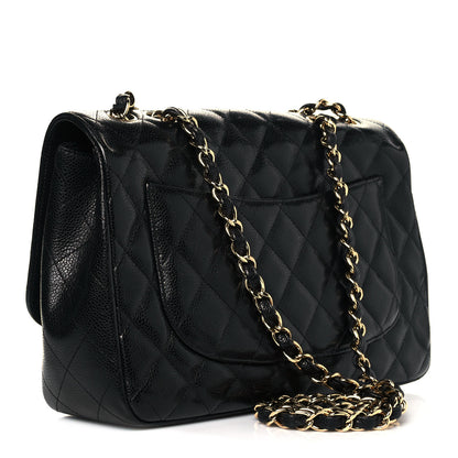 Chanel Caviar Quilted Jumbo Single Flap Black 3 of 15