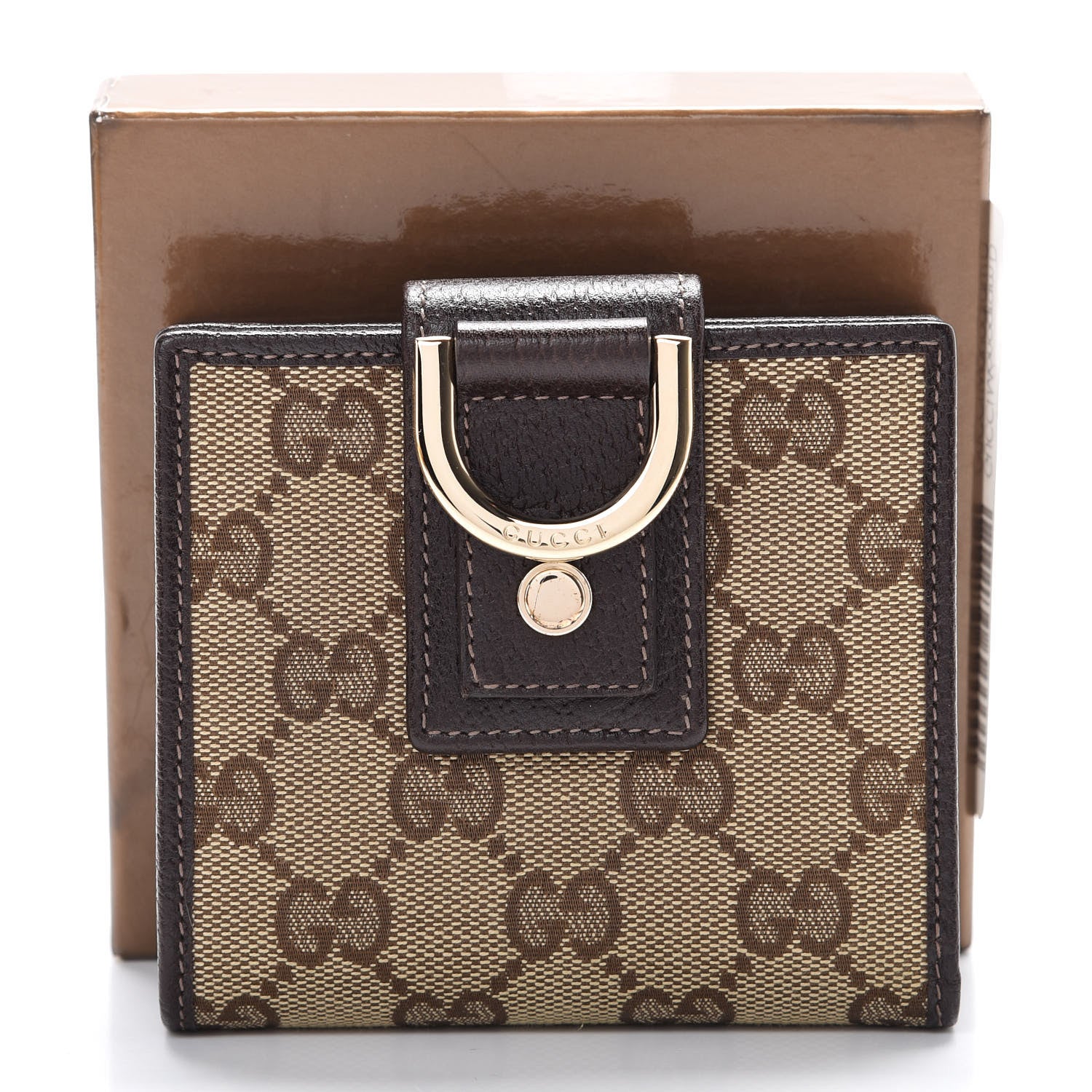 Gucci Monogram D Ring Compact Wallet Dark Brown 9 of 9