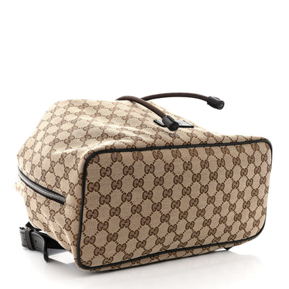 Gucci Monogram Dollar Calfskin O Drawstring Backpack Beige Ebony Testa di Moro Dark Chocolate 4 of 10