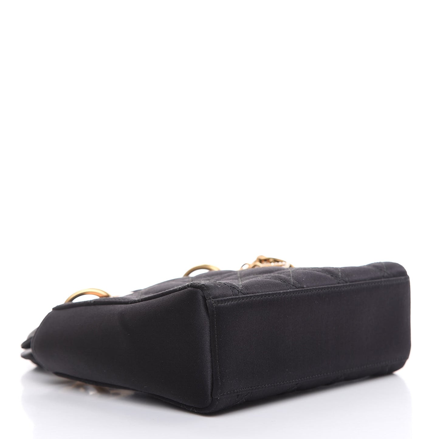Satin Swarovski Crystal Cannage Mini Lady Dior Black