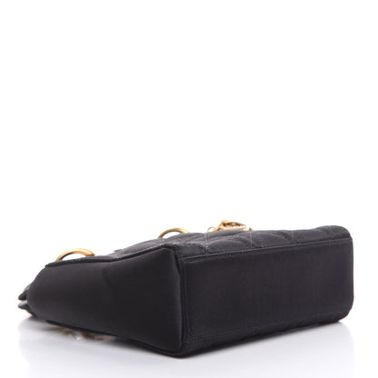 Christian Dior Satin Swarovski Crystal Cannage Mini Lady Dior Black 4 of 12