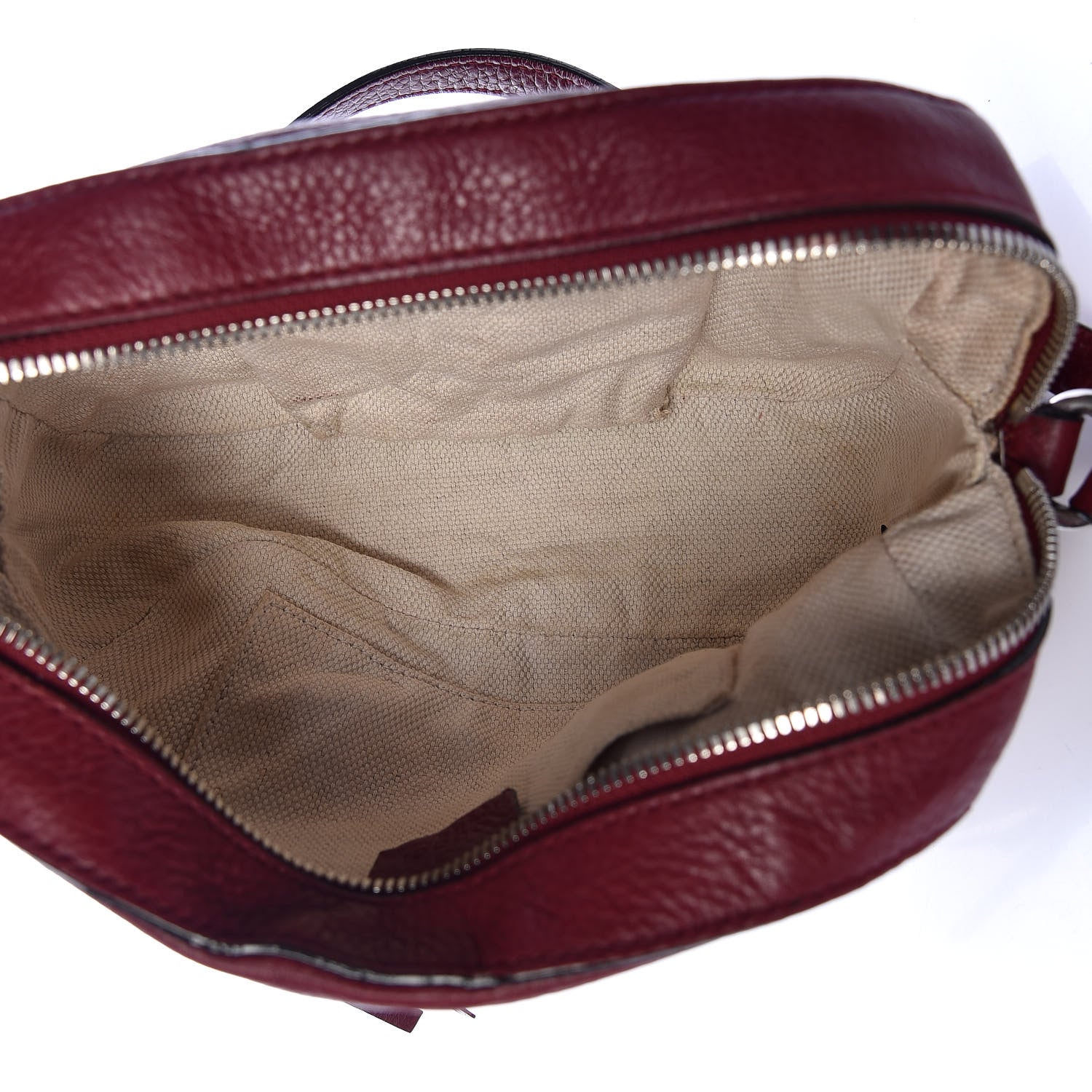 Gucci Pebbled Calfskin Studded Small Soho Disco Bag Soft Burgundy 7 of 14