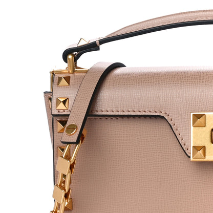 Valentino Garavani Grainy Calfskin Rockstud Alcove Top Handle Cross Body Rose Cannelle 7 of 9