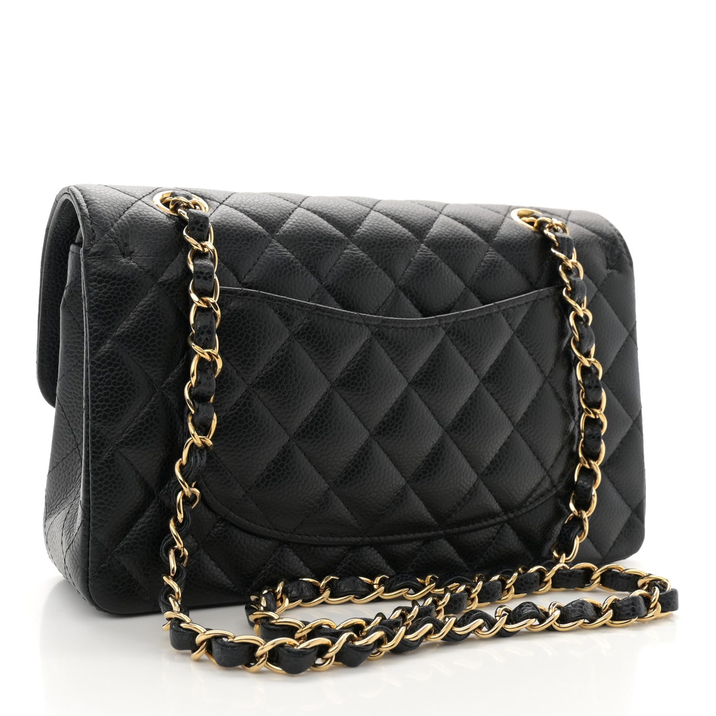 Caviar Quilted Small Double Flap Black