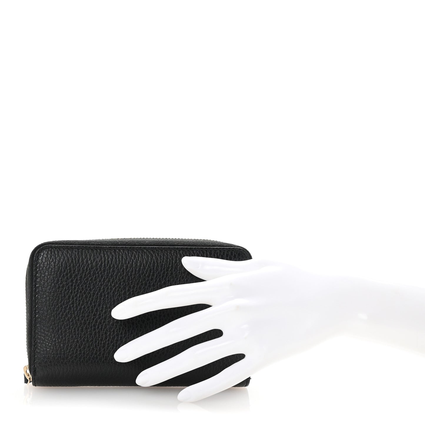 Dollar Calfskin Medium GG Zip Around Wallet Black