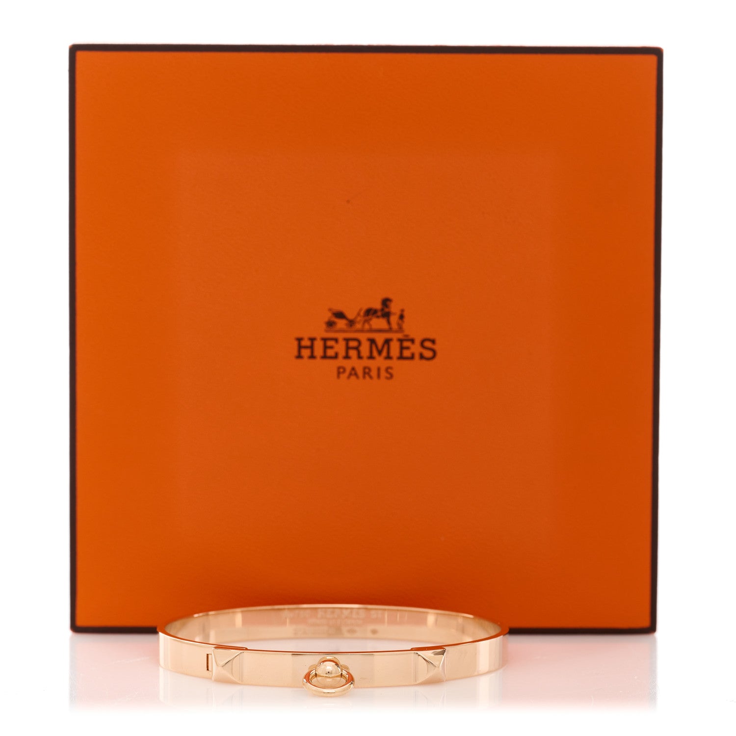 Hermes 18K Rose Gold PM Collier De Chien Bracelet ST 4 of 4