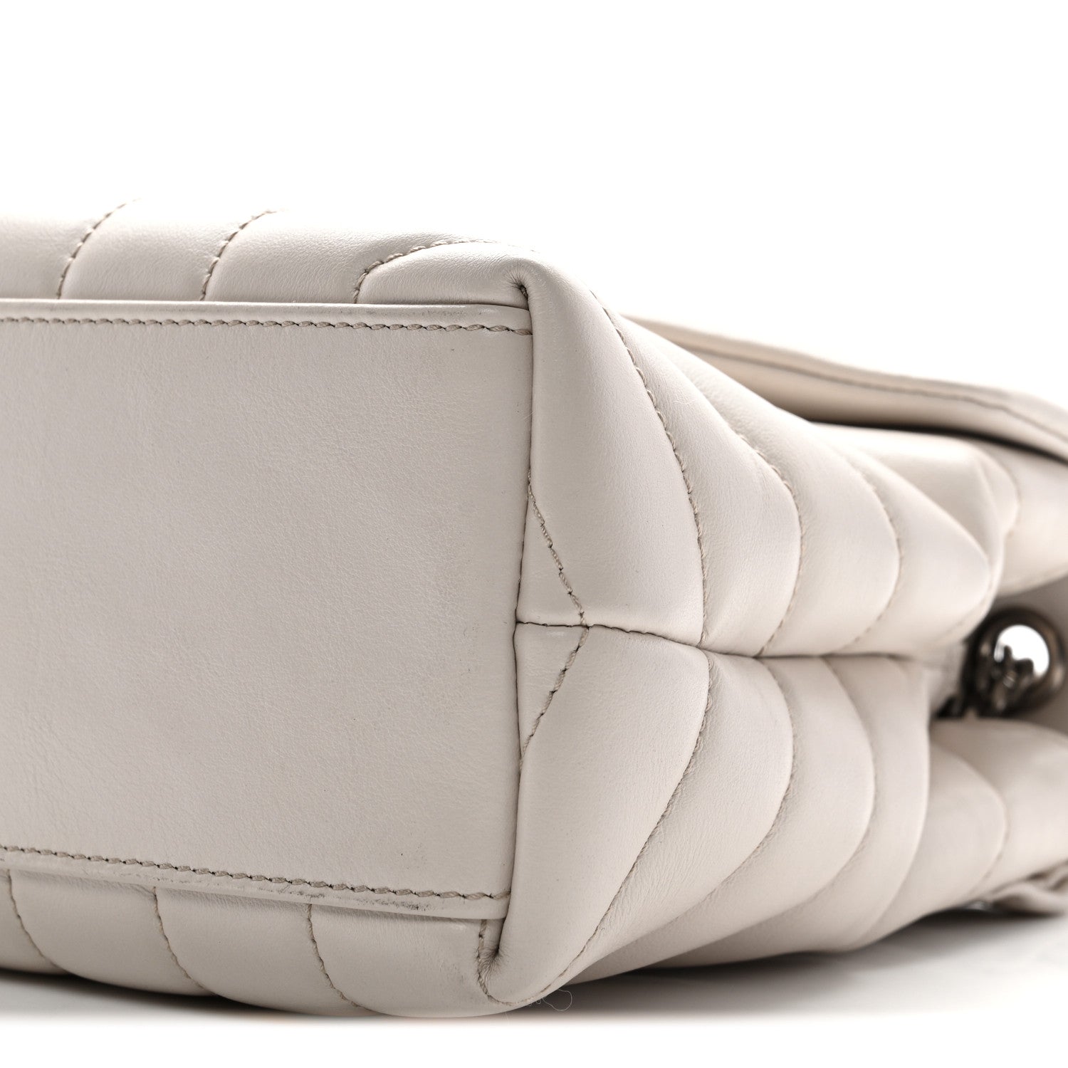 Saint Laurent Calfskin Y Quilted Monogram Small Loulou Chain Satchel Ivory 11 of 11