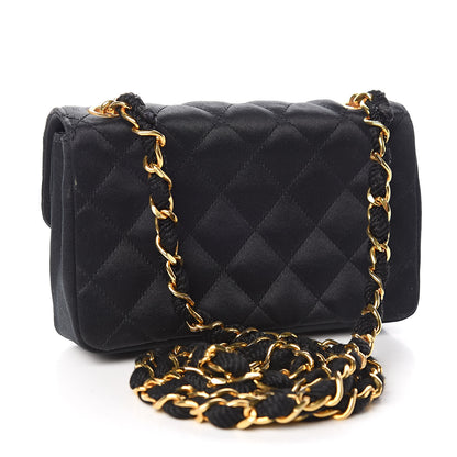 Chanel Satin Quilted Micro Mini Flap Black 3 of 12