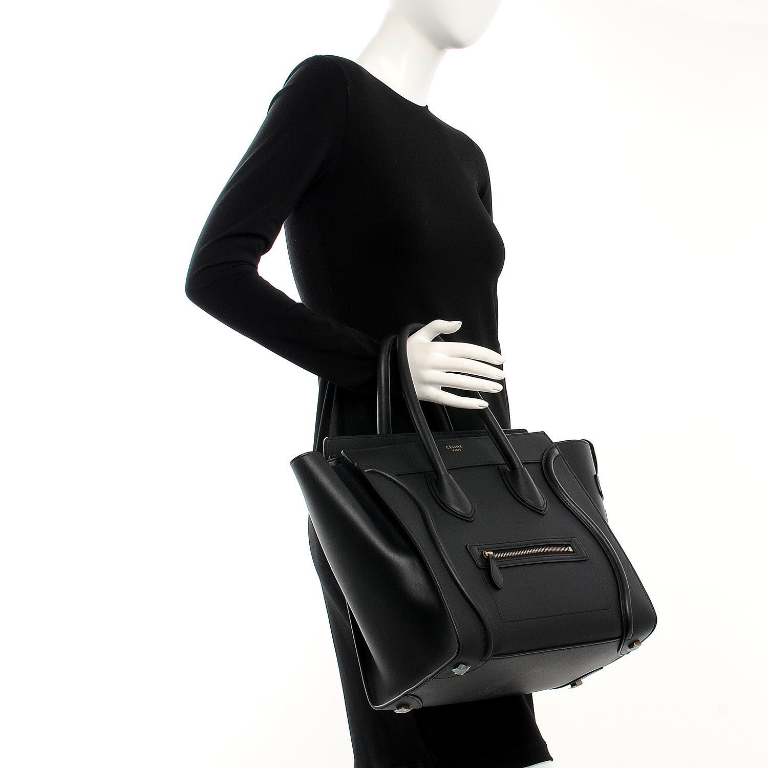 Celine Smooth Calfskin Mini Luggage Black 2 of 8