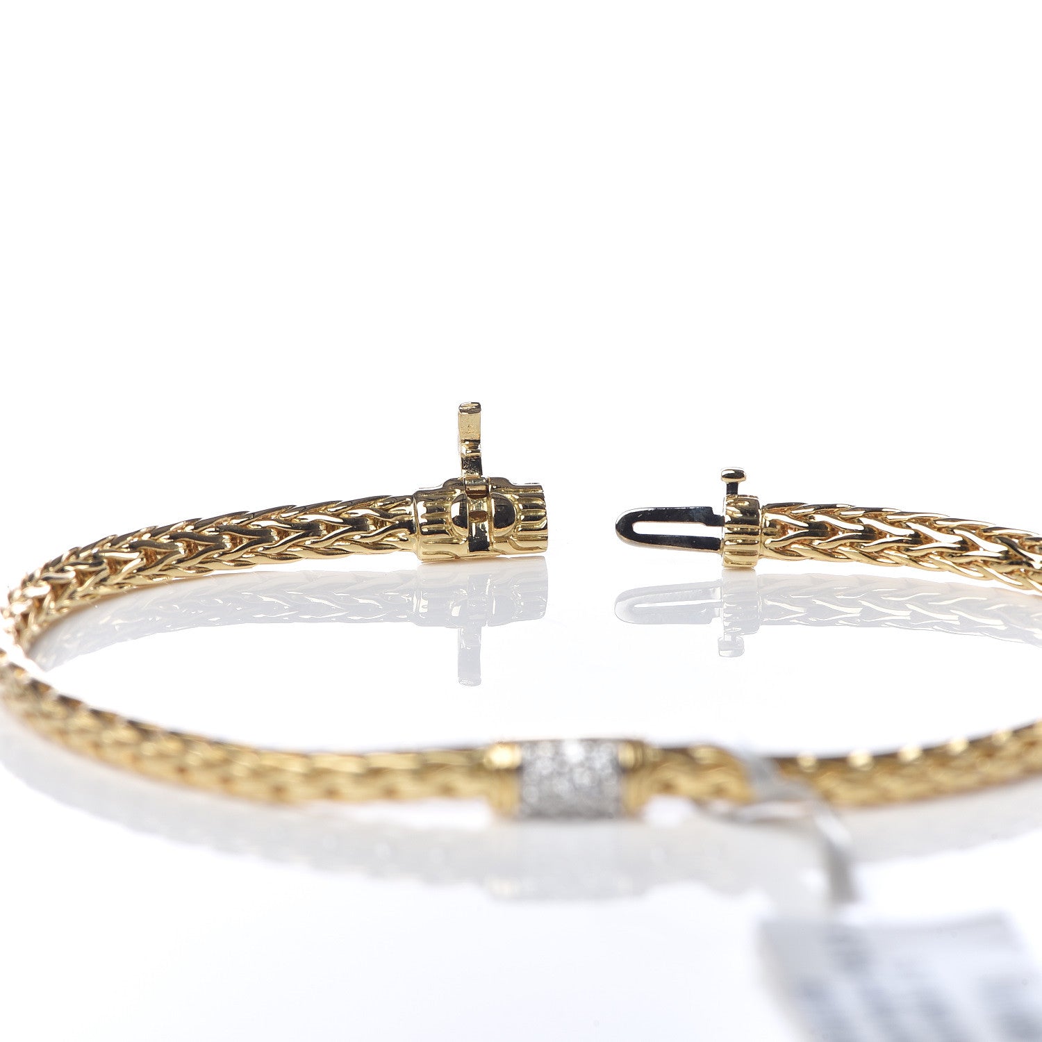 John Hardy 18K Yellow Gold Diamond 3.5mm Classic Chain Bracelet 5 of 5