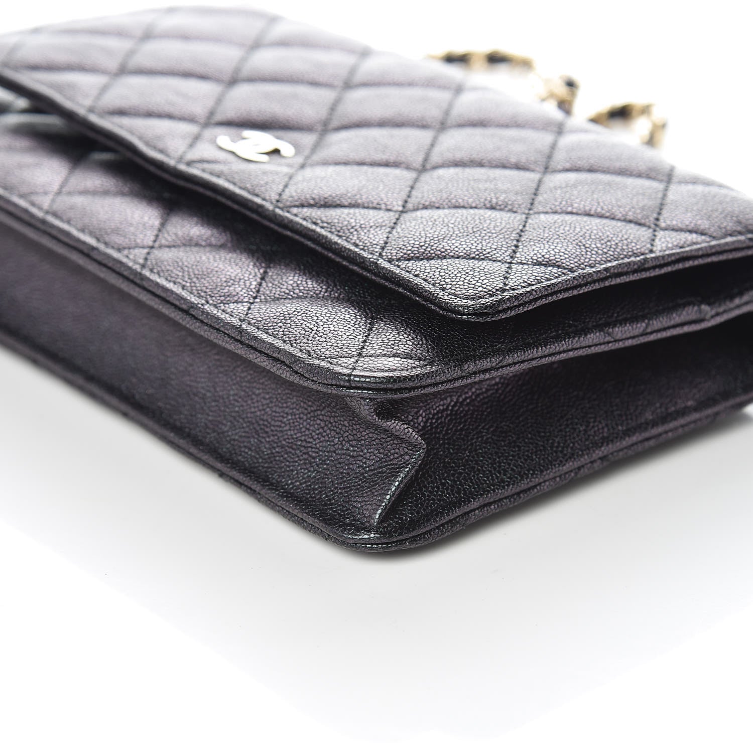 Chanel Iridescent Caviar Quilted Wallet On Chain WOC Black 6 of 11