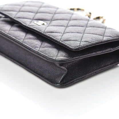 Chanel Iridescent Caviar Quilted Wallet On Chain WOC Black 6 of 11