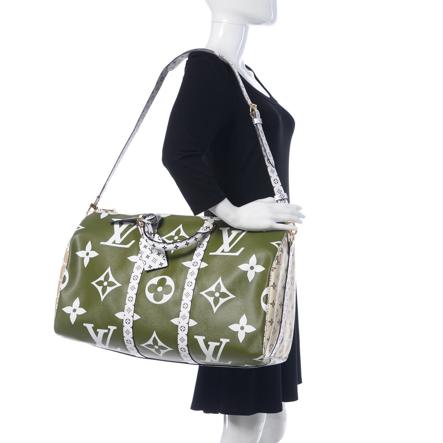 Monogram Giant Keepall Bandouliere 50 Kaki Beige