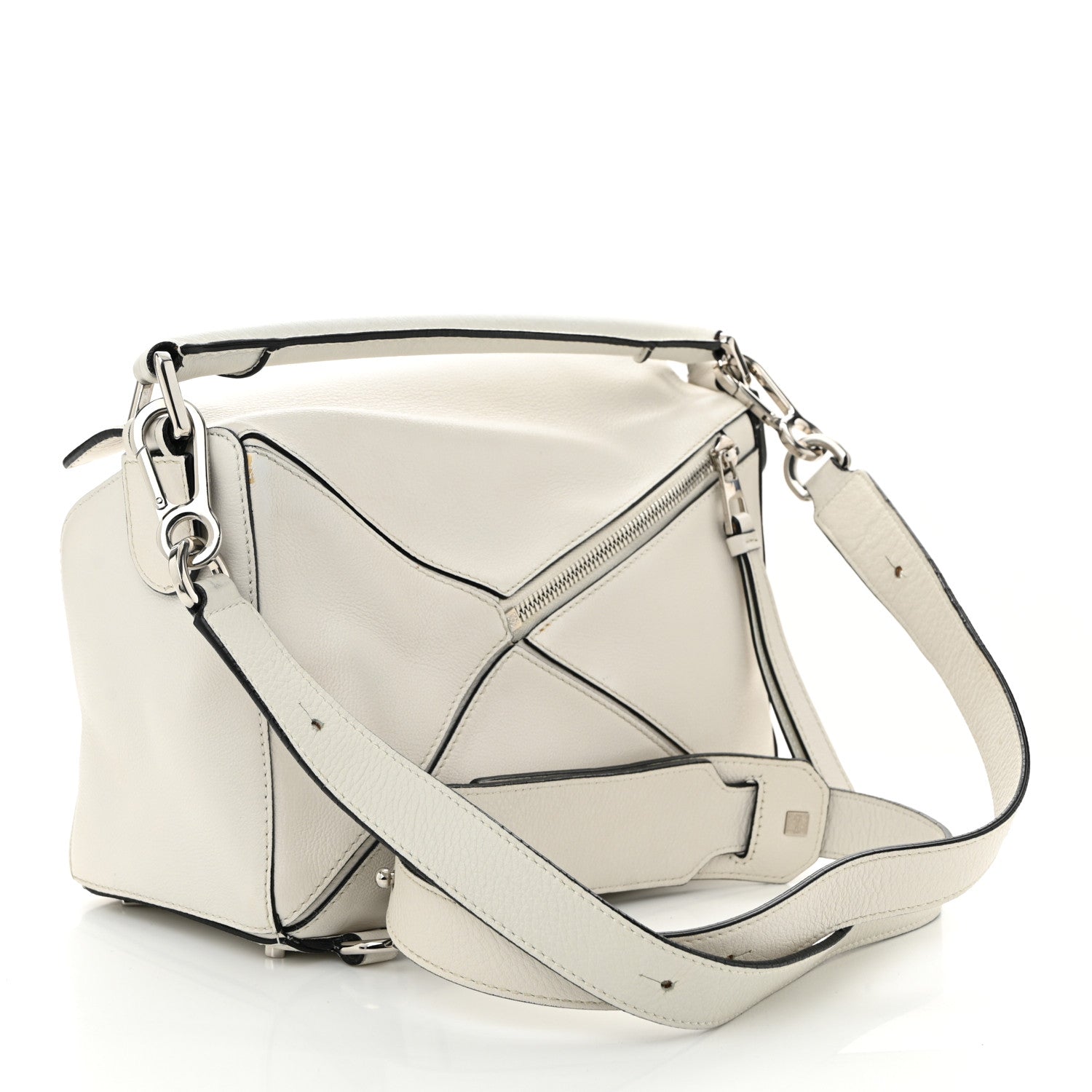 Loewe Grained Calfskin Small Puzzle Bag White 3 of 12