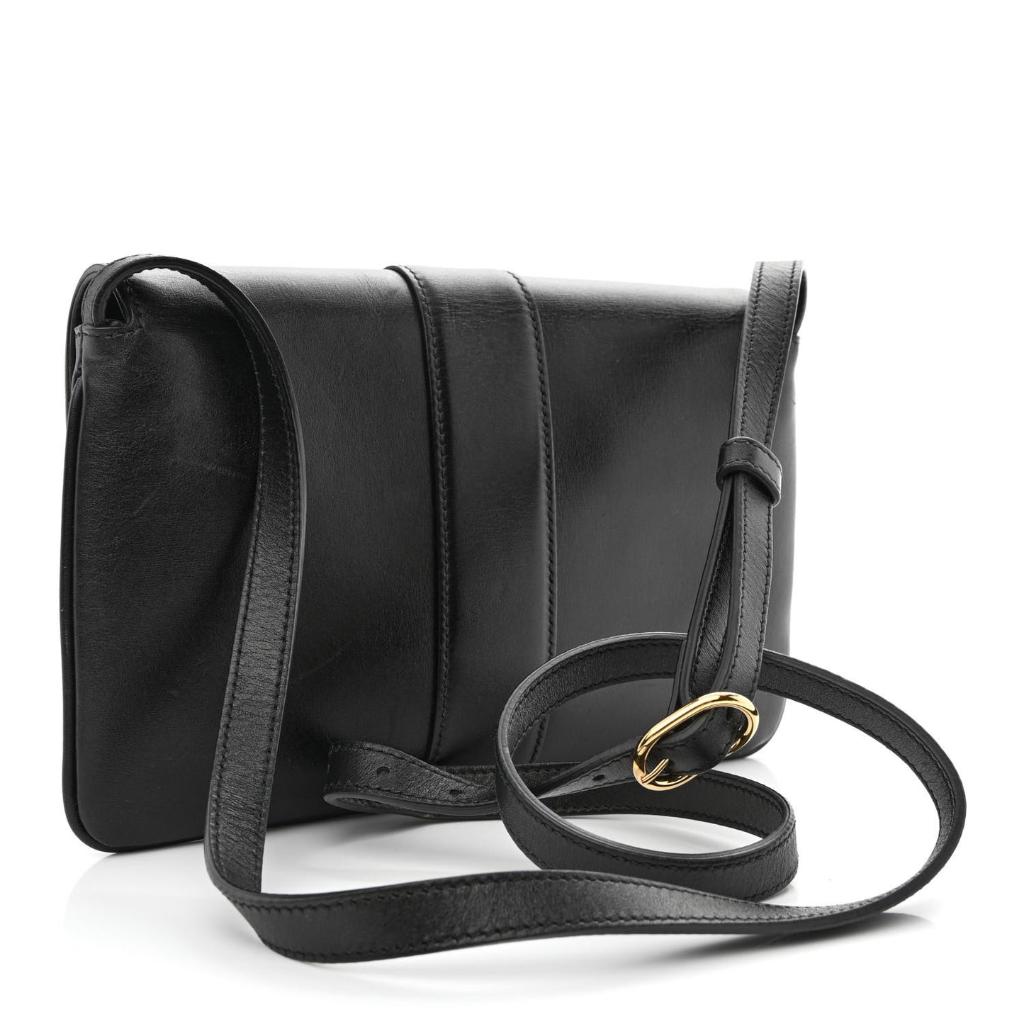 Vitello Palmellato Lux Small Arli Flap Shoulder Bag Black