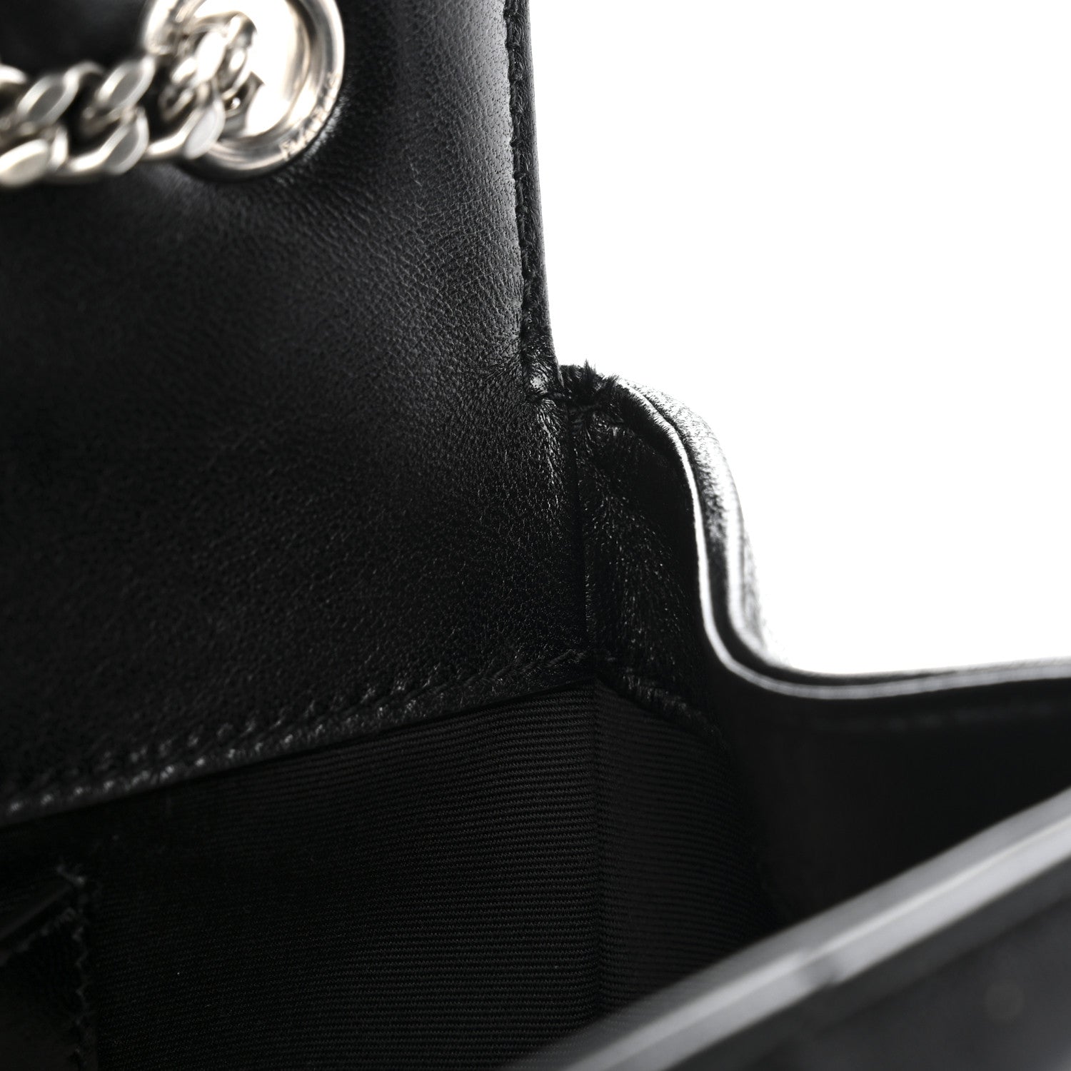 Saint Laurent Lambskin Chevron Quilted Medium Loulou Black 12 of 13