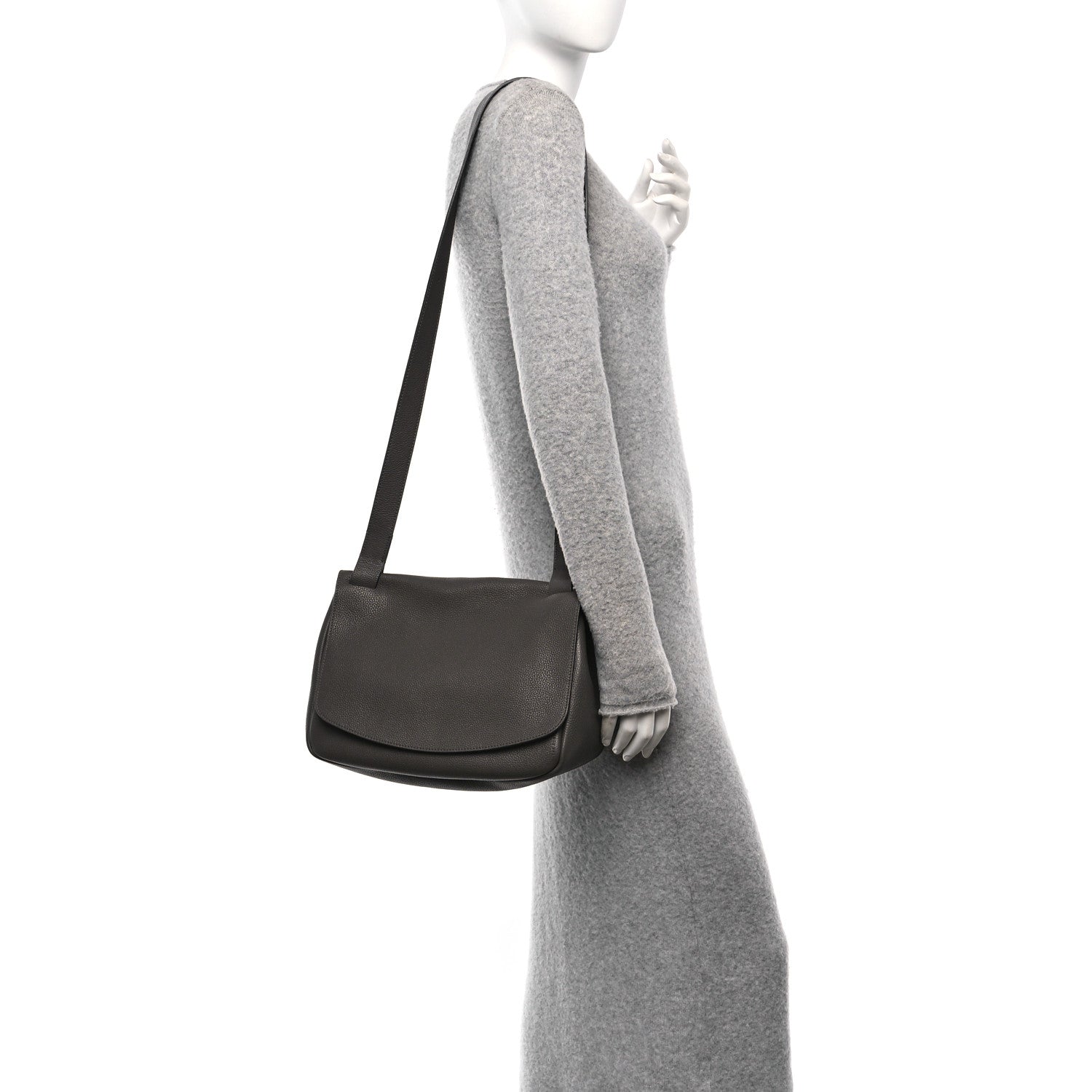 The Row Calfskin Small Mail Bag Ash Grey 2 of 9