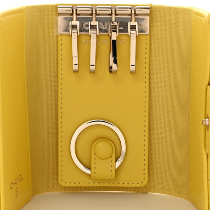 Chanel Caviar Quilted Classic 4 Key Holder Wallet Yellow 5 of 8