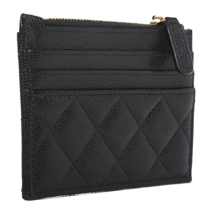 Chanel Caviar Quilted CC Zip Card Holder Black 3 of 11