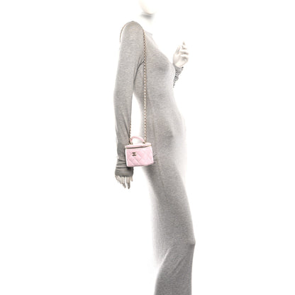 Chanel Lambskin Quilted Mini Top Handle Vanity Case With Chain Light Pink 2 of 11