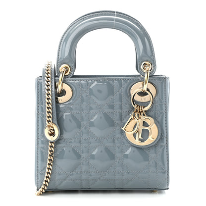 Christian Dior Patent Cannage Mini Lady Dior Light Blue 1 of 11