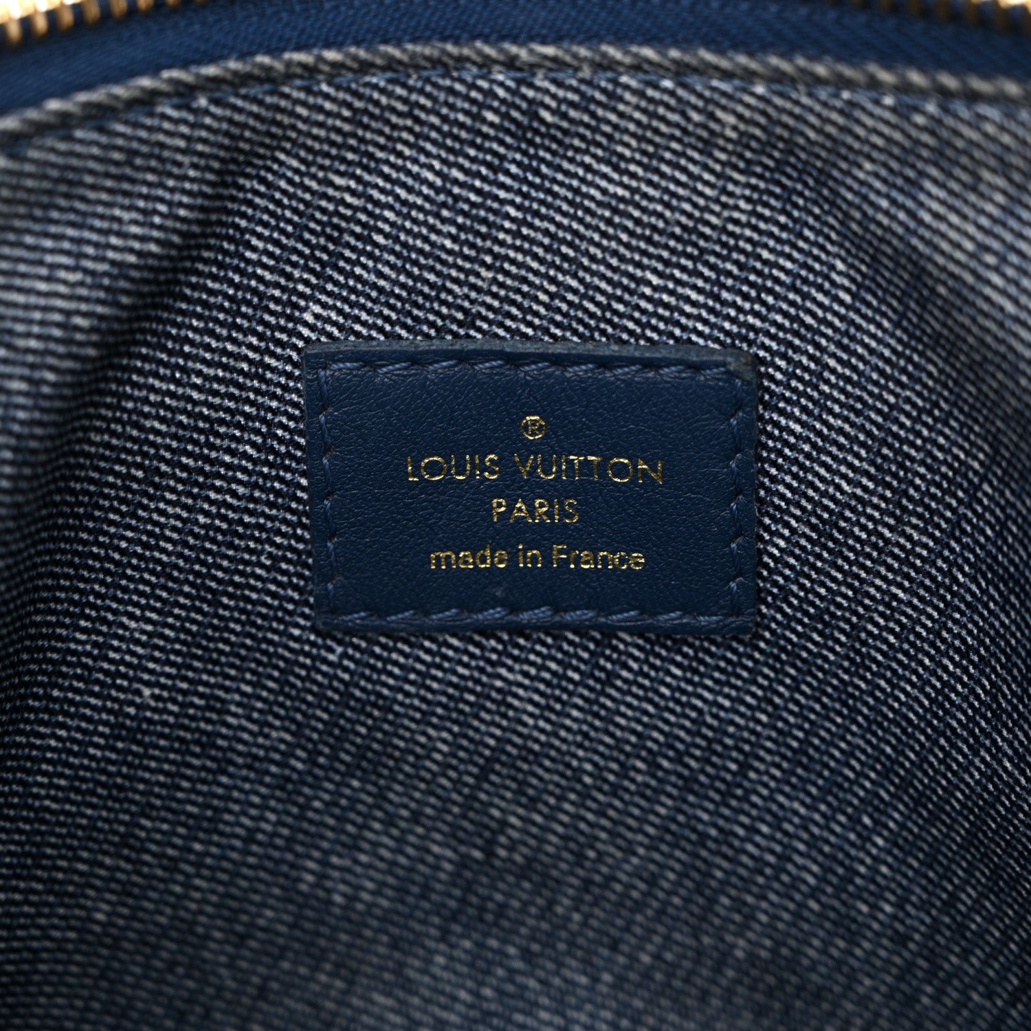 Louis Vuitton Lambskin Embossed Monogram Coussin PM Denim Blue