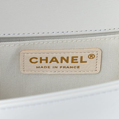 Chanel Calfskin Pearl Small Boy Flap White 5 of 10