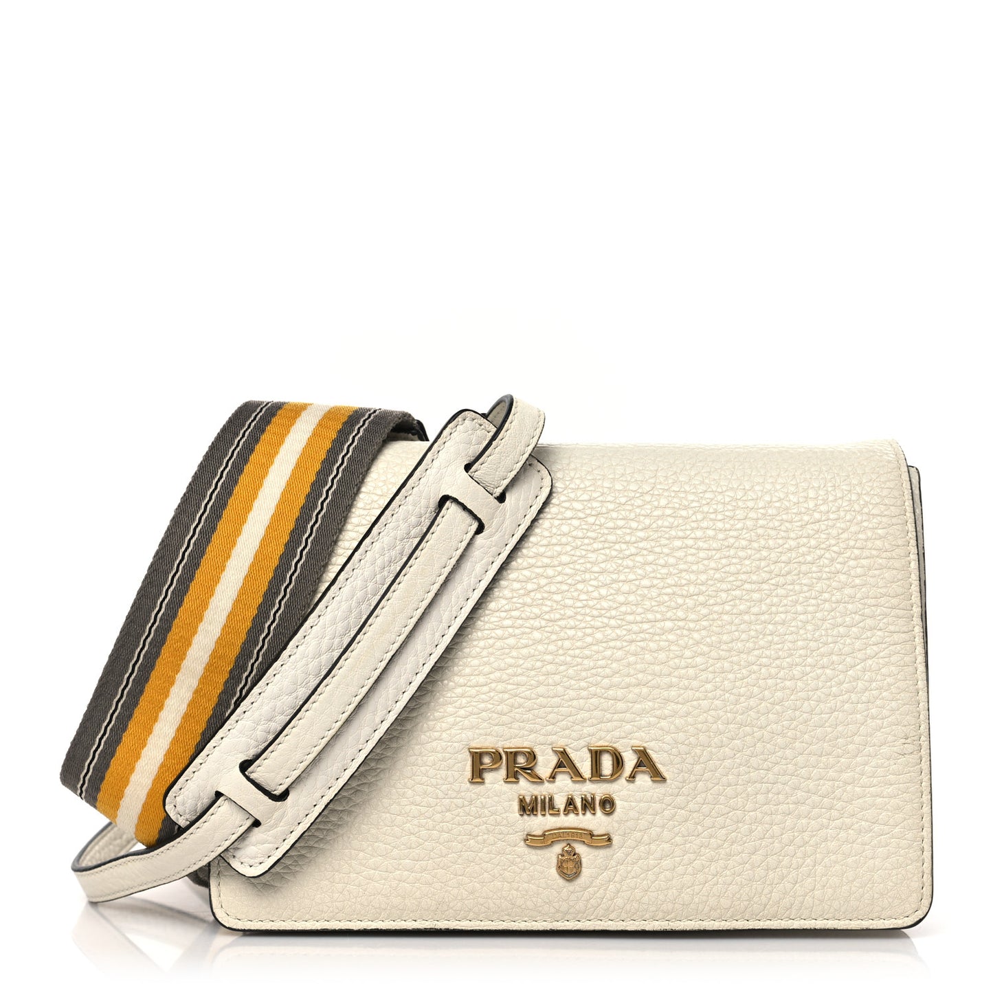 Vitello Daino Flap Crossbody Bianco
