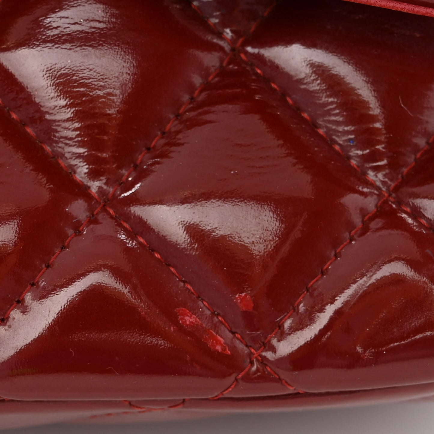 Patent Quilted Maxi Double Flap Red