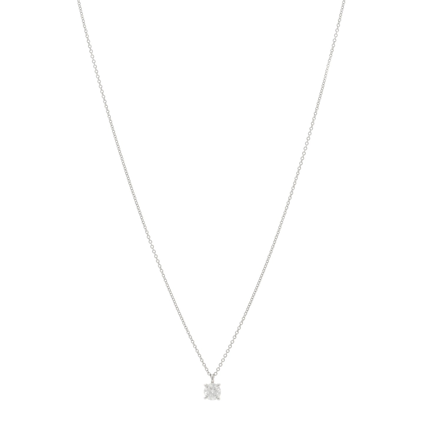 Platinum Diamond .52ct Solitaire Pendant Necklace